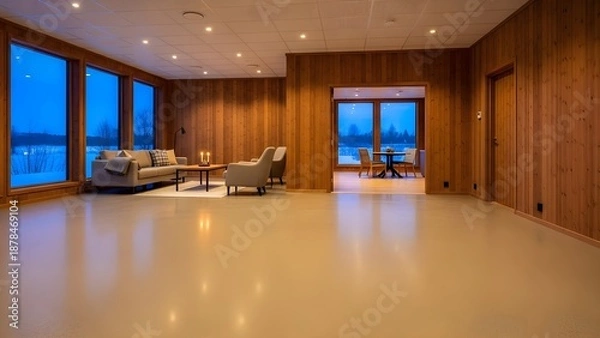 Obraz 木質仕上げの静かなワークスペース空間