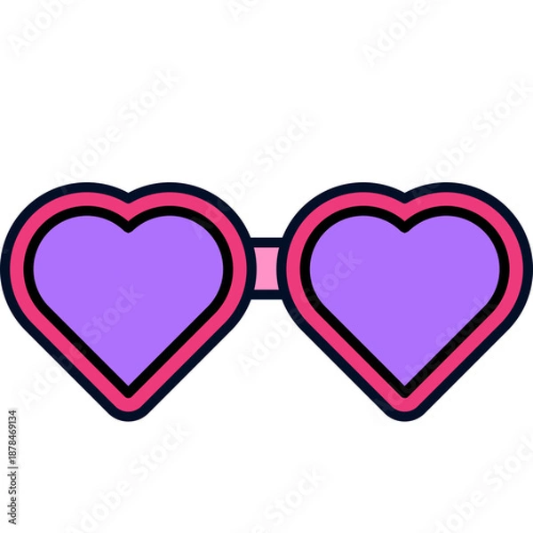 Obraz Heart Shaped Glasses Icon