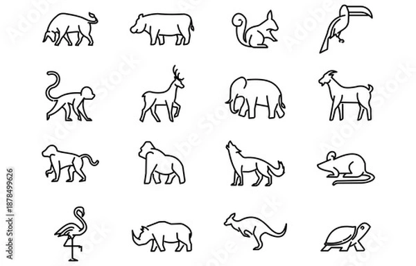 Obraz wild animals collection