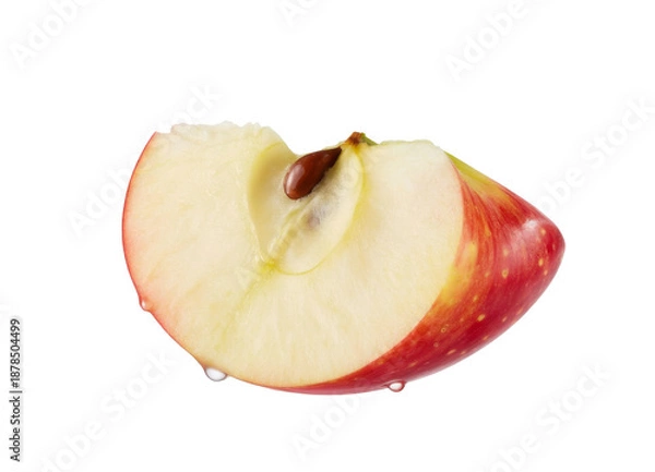 Obraz red apple slice isolated on white background.