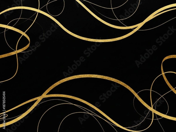 Obraz ゴールドとブラックの抽象アート