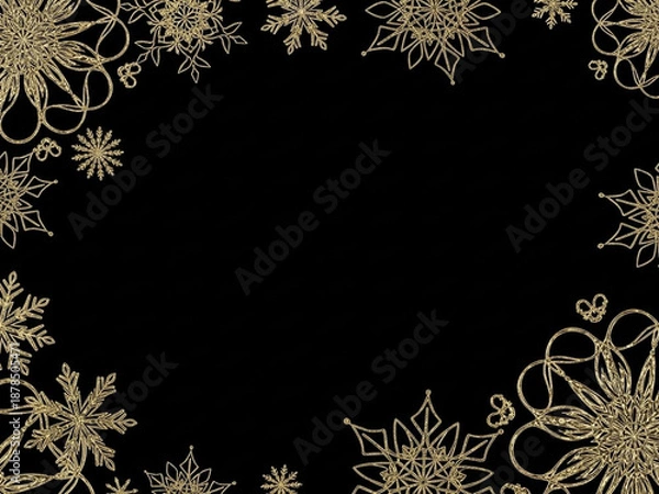 Obraz ゴールドとブラックのクリスマス抽象アート