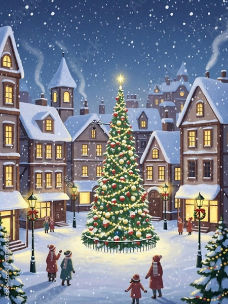 Obraz 暖かみのあるクリスマスイラスト