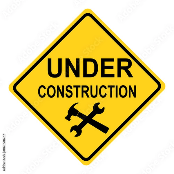 Obraz Under construction sign. Flat vector illustration design