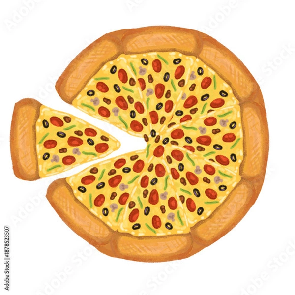 Obraz pizza illustration
