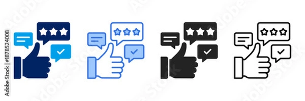 Obraz Review  Icon Set Different Style Collection. 