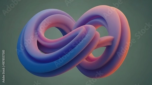 Obraz A complex abstract shape resembling an infinity symbol with a colorful gradient