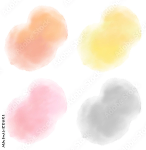 Obraz 水彩風にじみイラストセット　ウォームトーン
