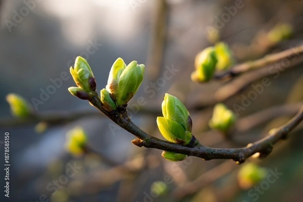 Obraz Early Spring Tree Buds Symbolizing New Beginnings
