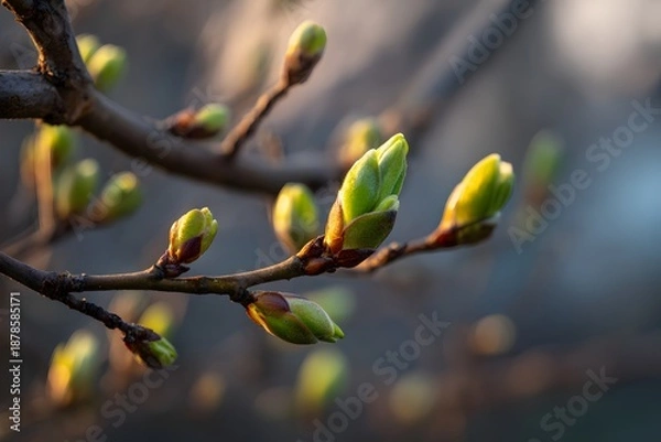 Obraz Early Spring Tree Buds Symbolizing New Beginnings