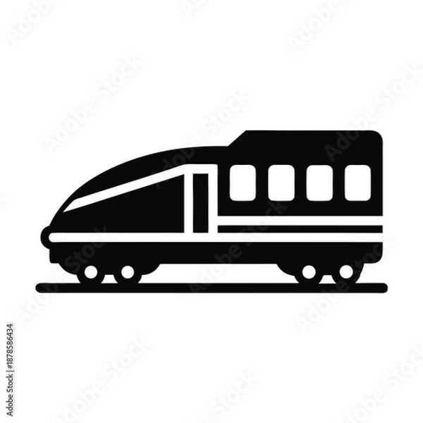 Fototapeta Train Side View Icon