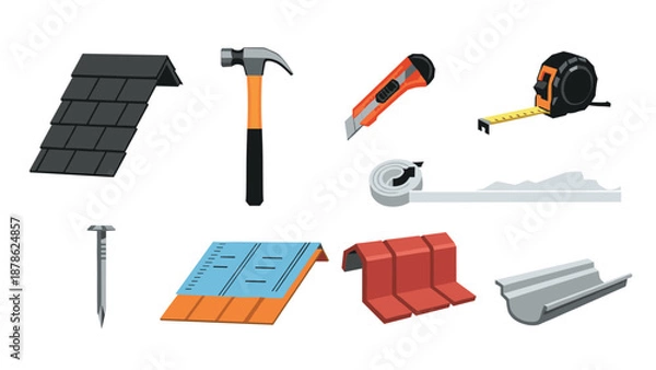 Fototapeta Construction tools and materials collection for building projects