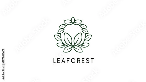 Fototapeta Stylized Leafcrest Logo Design Element.