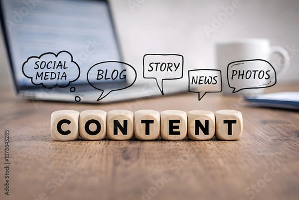 Fototapeta A creative workspace with content creation tools and ideas