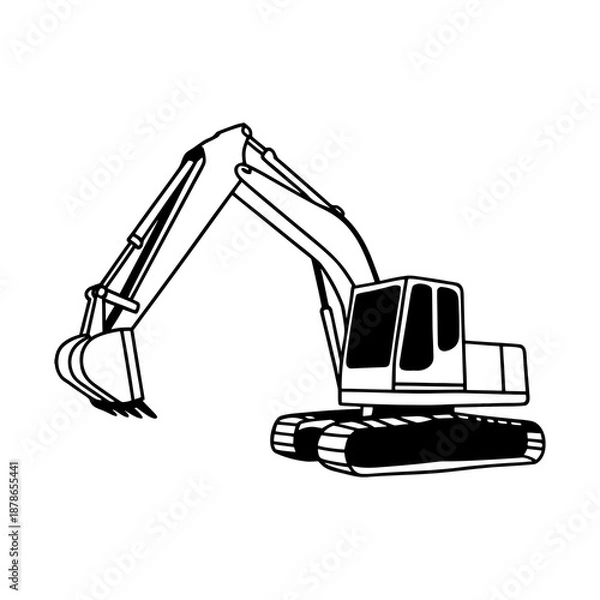 Fototapeta excavator vector illustration