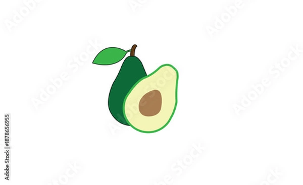 Fototapeta Avocado vector art 