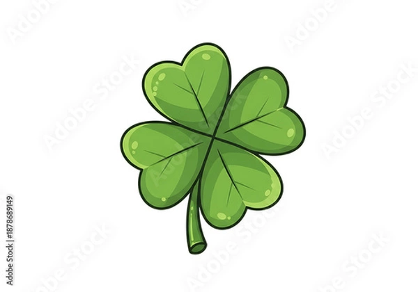 Obraz Green four-leaf clover isolated on transparent background