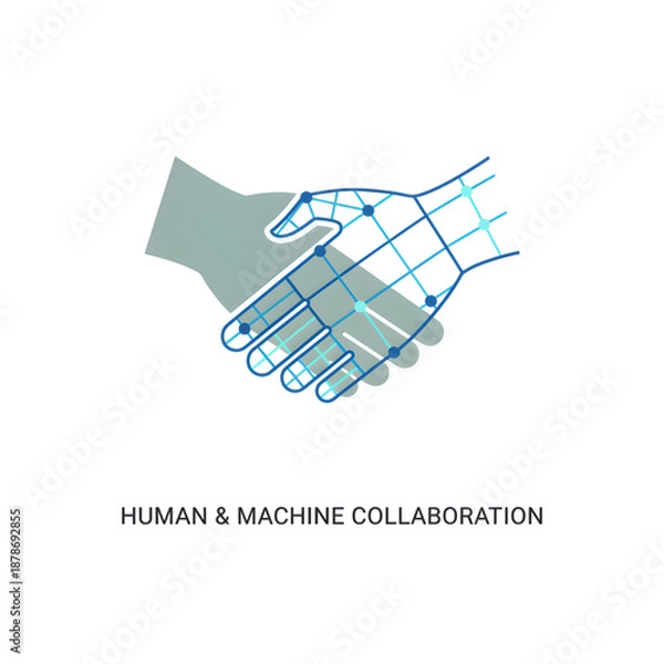 Obraz Human and Machine Collaboration Concept