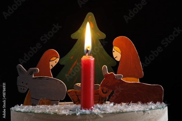 Fototapeta Krippe mit Kerze