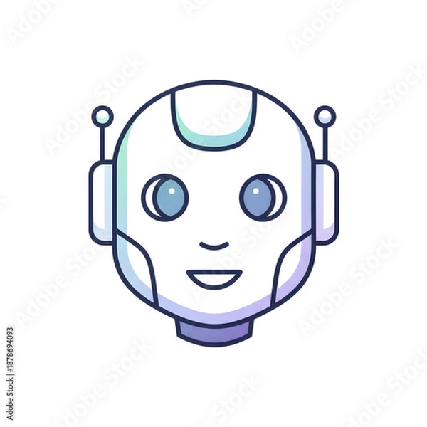 Obraz Artificial Intelligence Robot Face Icon