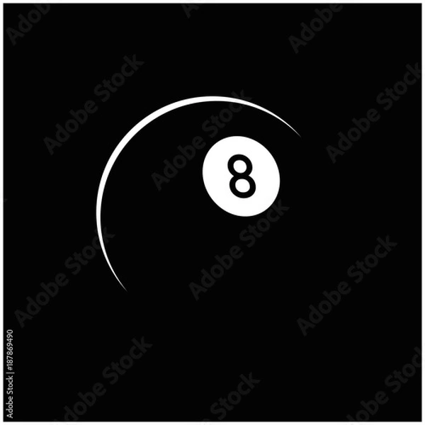 Obraz Billiards eight ball icon