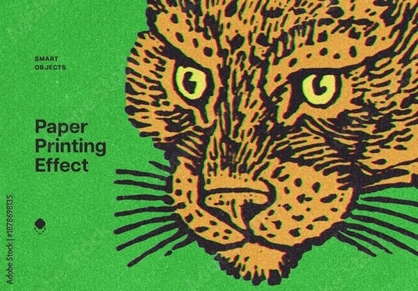 Obraz Vintage Paper Print Effect Mockup