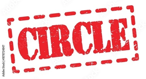 Obraz CIRCLE text written on red stamp sign.