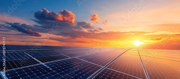 Obraz Solar panels at sunset (3)