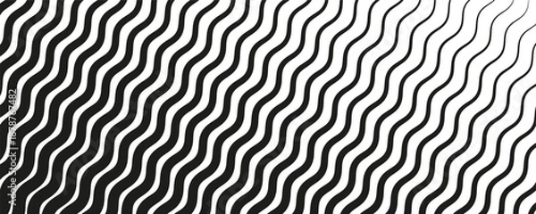 Obraz Wave diagonal gradient halftone lattice background. Monochromatic transition linear backdrop.