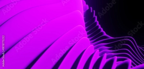 Obraz Abstract dark background curved pattern in design 3d render