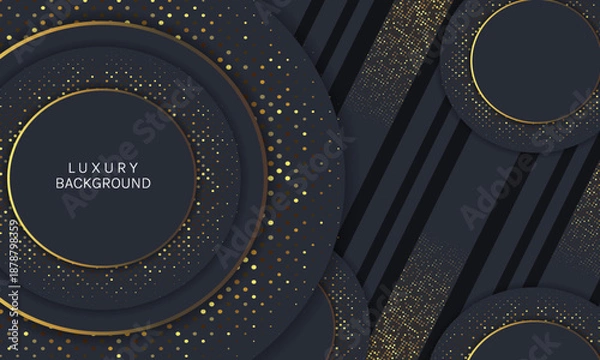 Obraz black background black gold halftone pattern vector