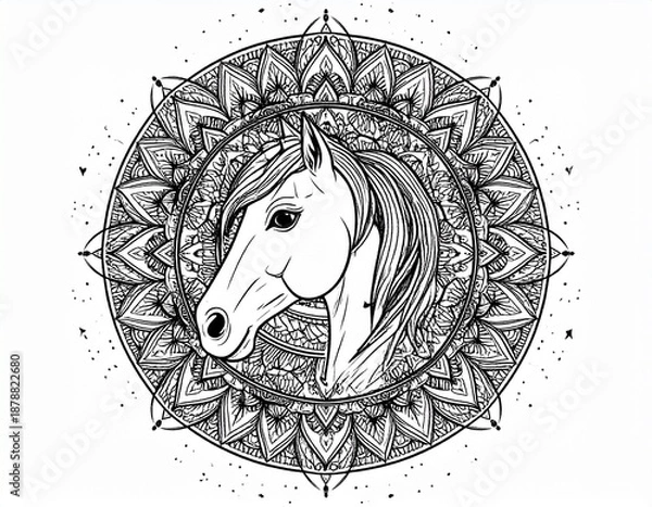 Obraz mandala with a horse
