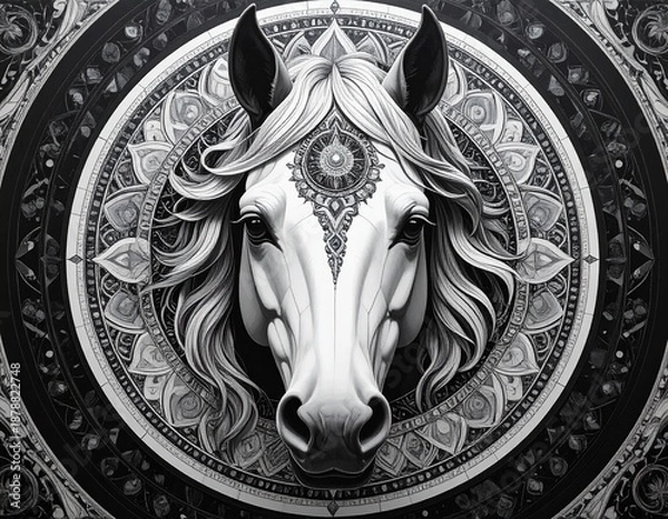 Obraz mandala with a horse
