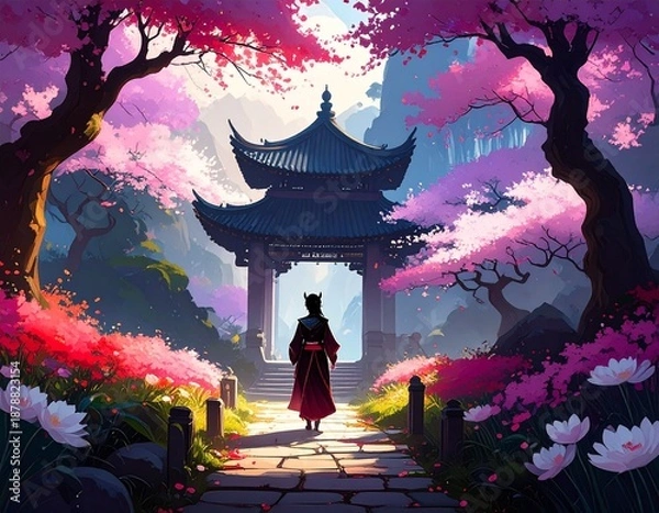 Obraz japanese temple in spring