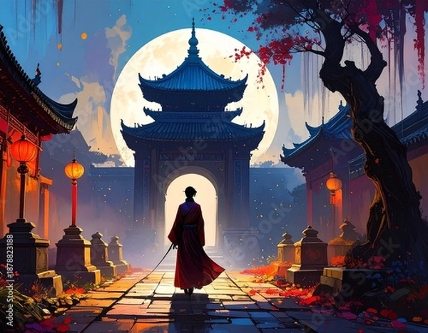 Obraz japanese temple in spring