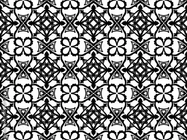 Obraz A seamless monochrome pattern for creative projects.