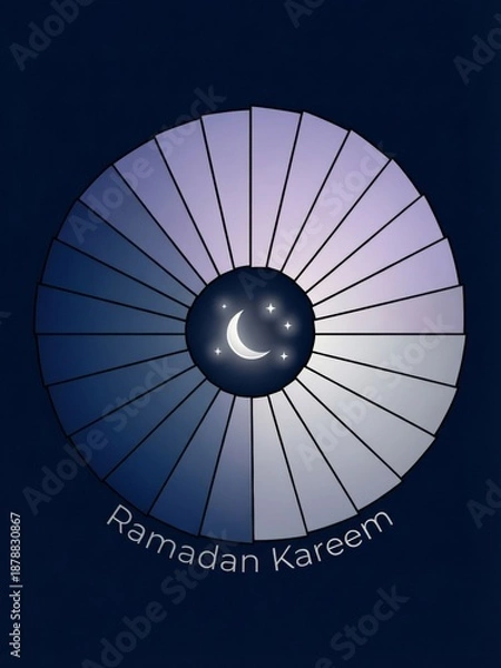 Obraz Ramadan kareem crescent moon gradient design