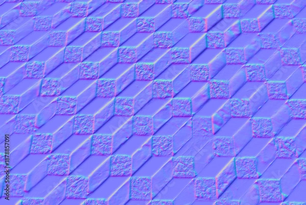 Fototapeta Three-dimensional floor in normal map