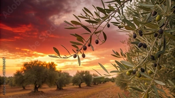 Obraz Olive tree plantation Mediterranean