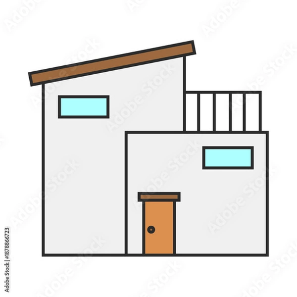 Obraz グレーの壁の家、マイホーム、一軒家