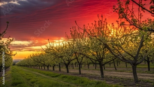 Obraz Walnut orchard plantation