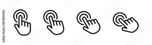 Obraz Click hand cursor icon set