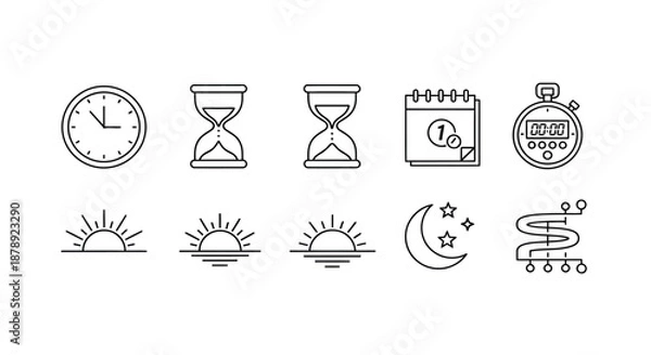 Fototapeta Various time management icons Vector