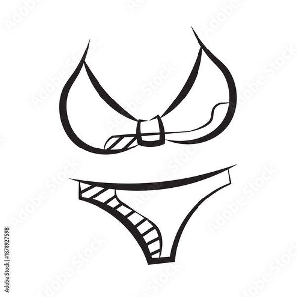 Obraz Summer Hand Drawing on element with white background