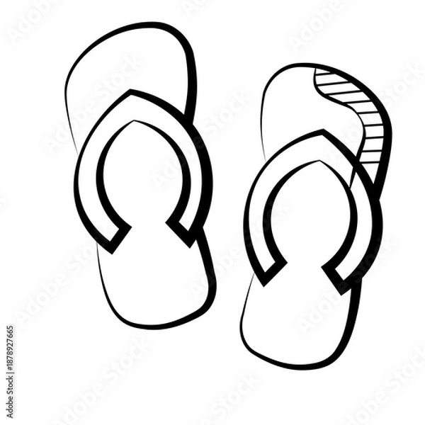 Obraz Summer Hand Drawing on element with white background