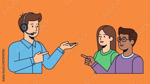 Obraz Customer Support Representative with Clients.