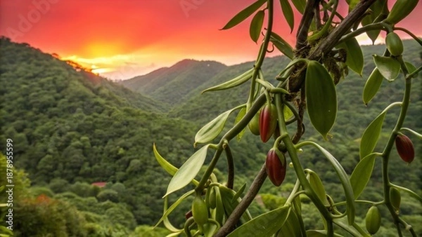 Obraz Vanilla vine plantation