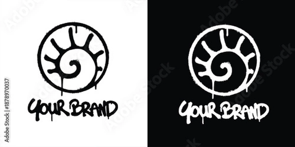 Obraz Graffiti Seashell logo vector design