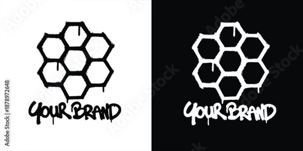 Obraz Graffiti Honey logo vector design