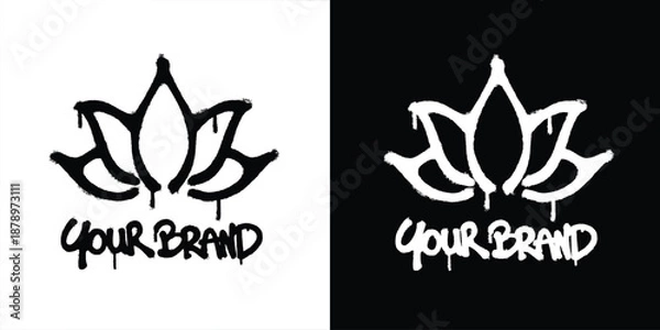 Obraz Graffiti Lotus flower logo vector design